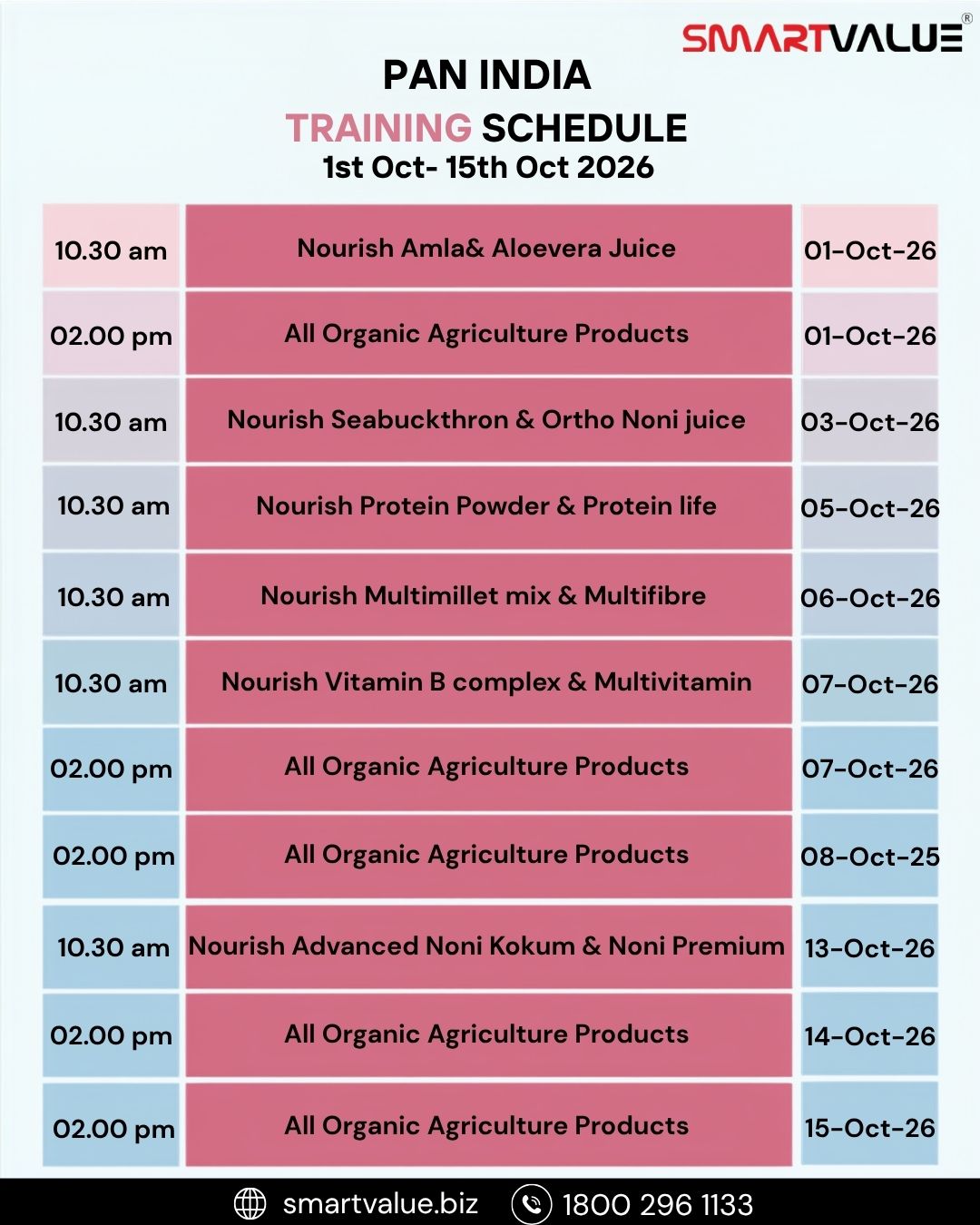 October Training Calander
